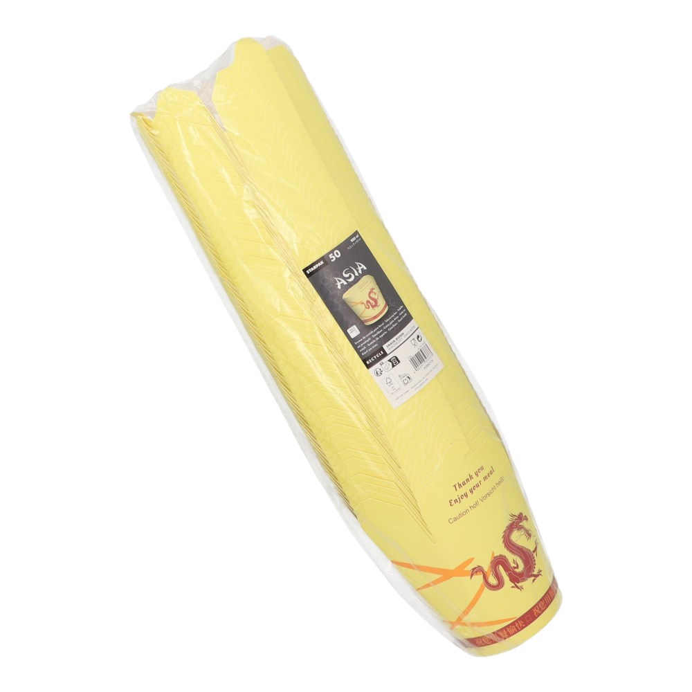 50 Snackboxen "ASIA" rund 900 ml 11,2 cm x 11 cm x 9,5 cm "Dragon"