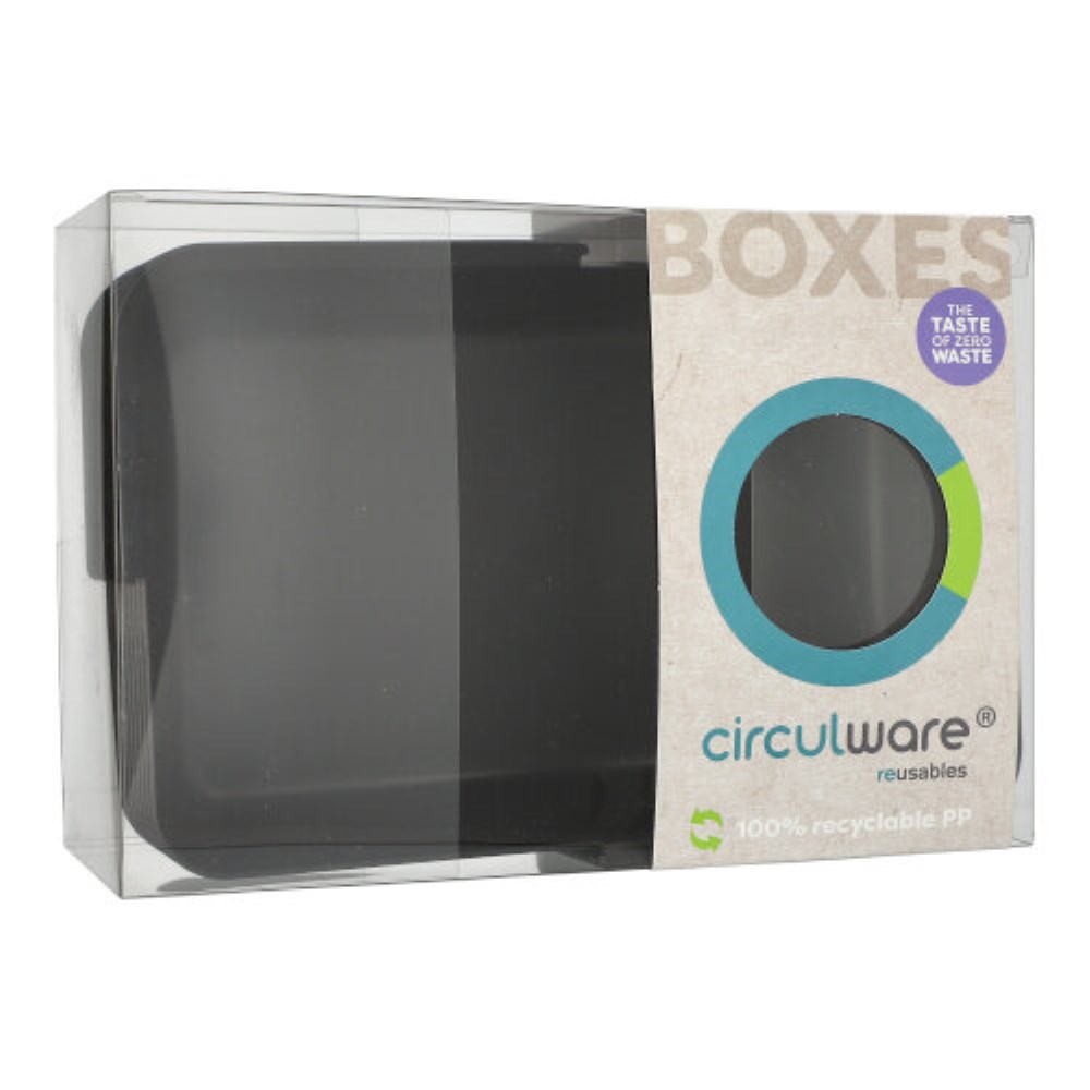 8 "Circulware" Mehrweg-Schalen Mix & Match eckig 4,7 cm x 15,6 cm x 23,4 cm schwarz