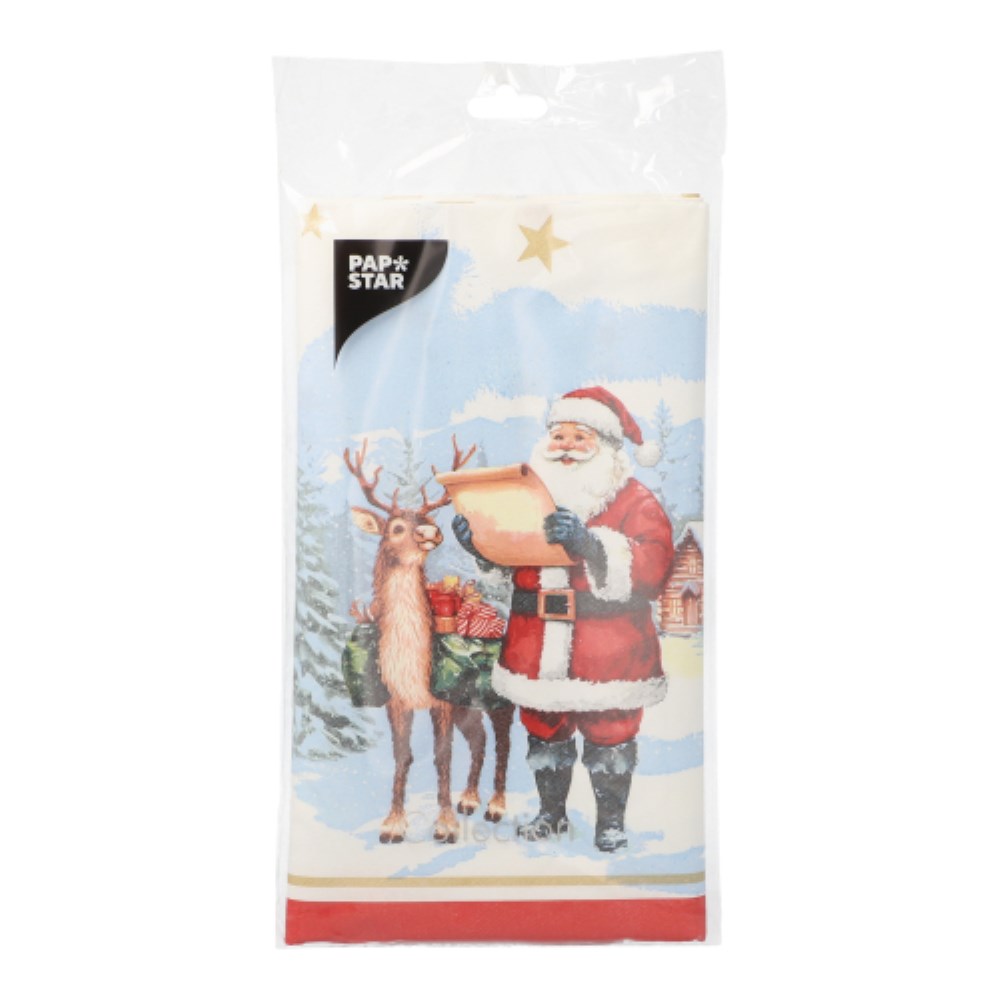 Tischdecke, stoffähnlich, Airlaid 120 cm x 180 cm weiss "Dear Santa"