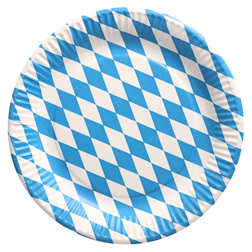 50 Teller, Pappe rund Ø 23 cm "Bayrisch Blau"