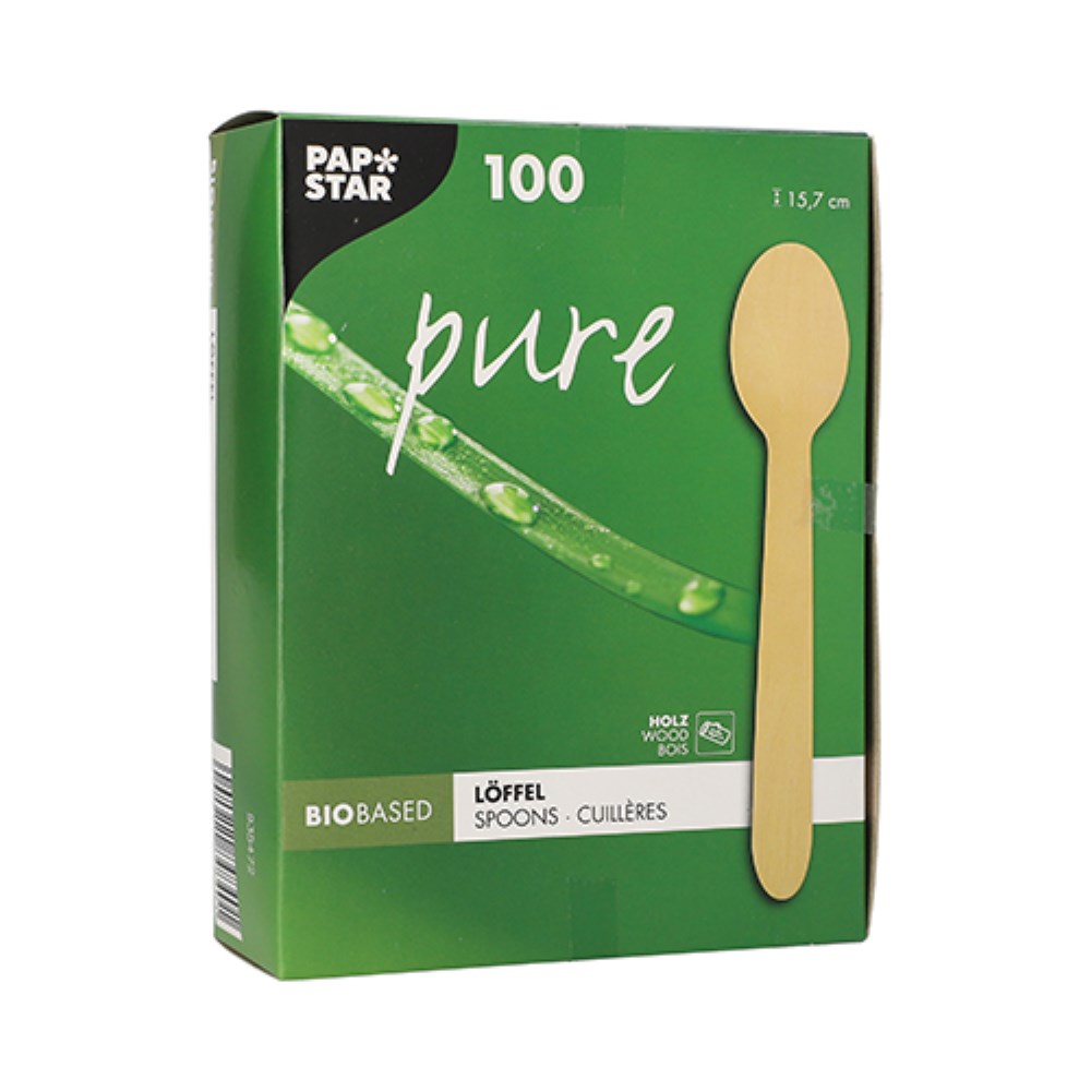 100 Löffel, Holz "pure" 15,7 cm 100 Löffel, Holz "pure" 15,7 cm