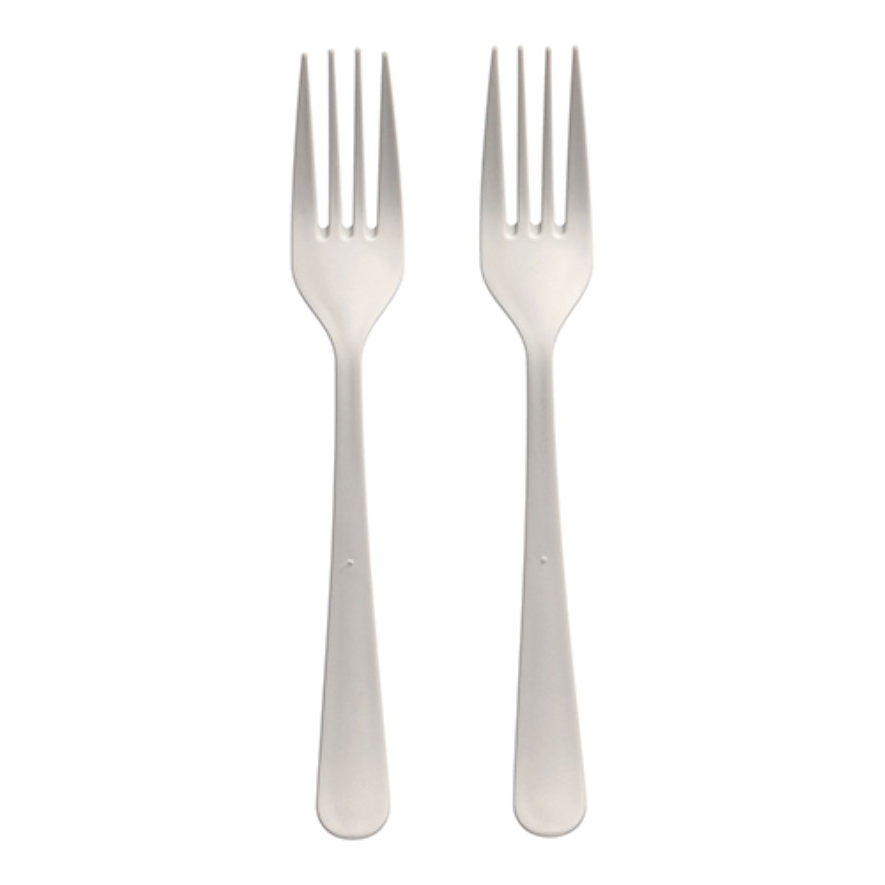 100 "Circulware" Mehrweg-Gabeln PP-MF 19 cm weiss "Gaia" extra stabil, in Spenderbox