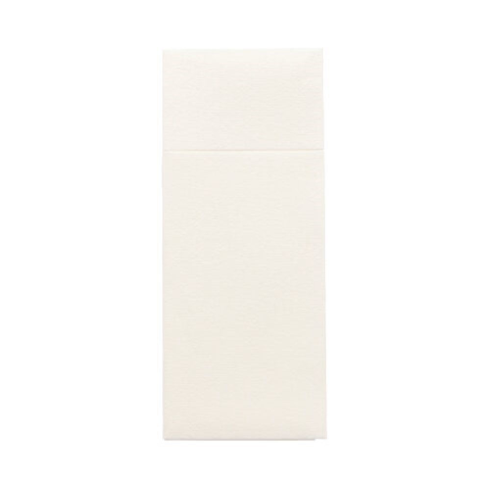 100 Bestecktaschen, Airlaid 40 cm x 33 cm weiss mit Besteckfalz