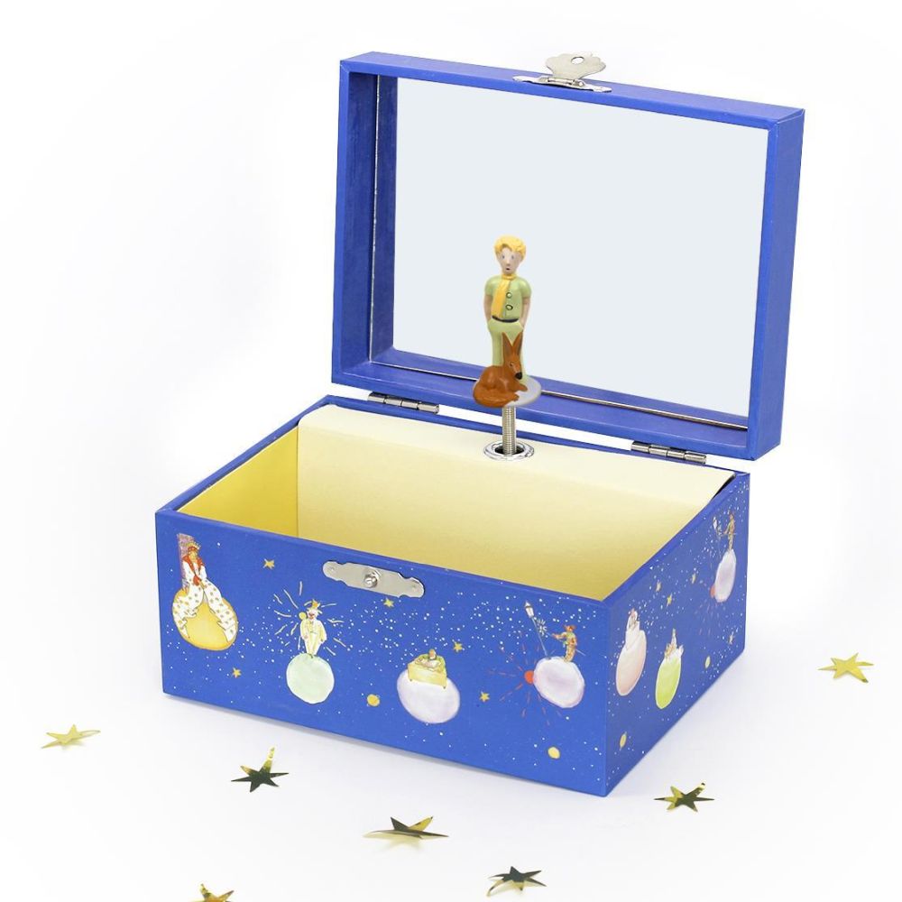 Phosphoreszierende Spieldose Kleiner Prinz© Dunkelblau - Leuchtet in der Nacht