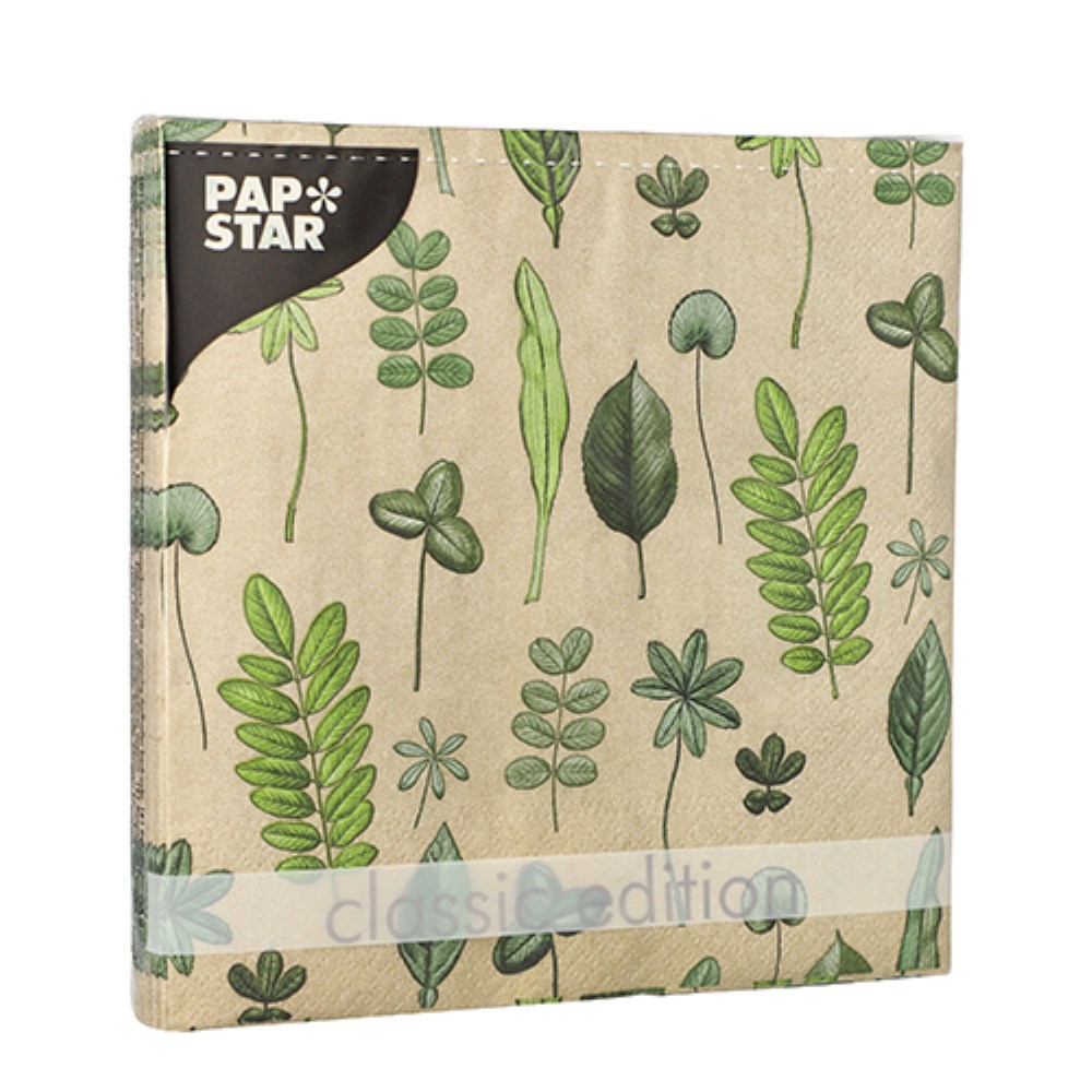 20 Servietten, 3-lagig 1/4-Falz 33 cm x 33 cm "Botanical Fantasy"