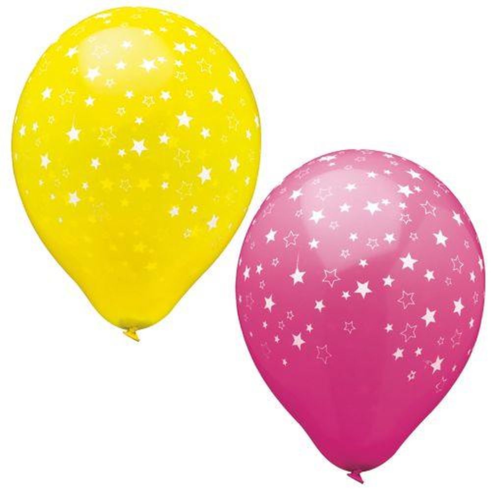 15 Luftballons Ø 29 cm farbig sortiert "Stars"