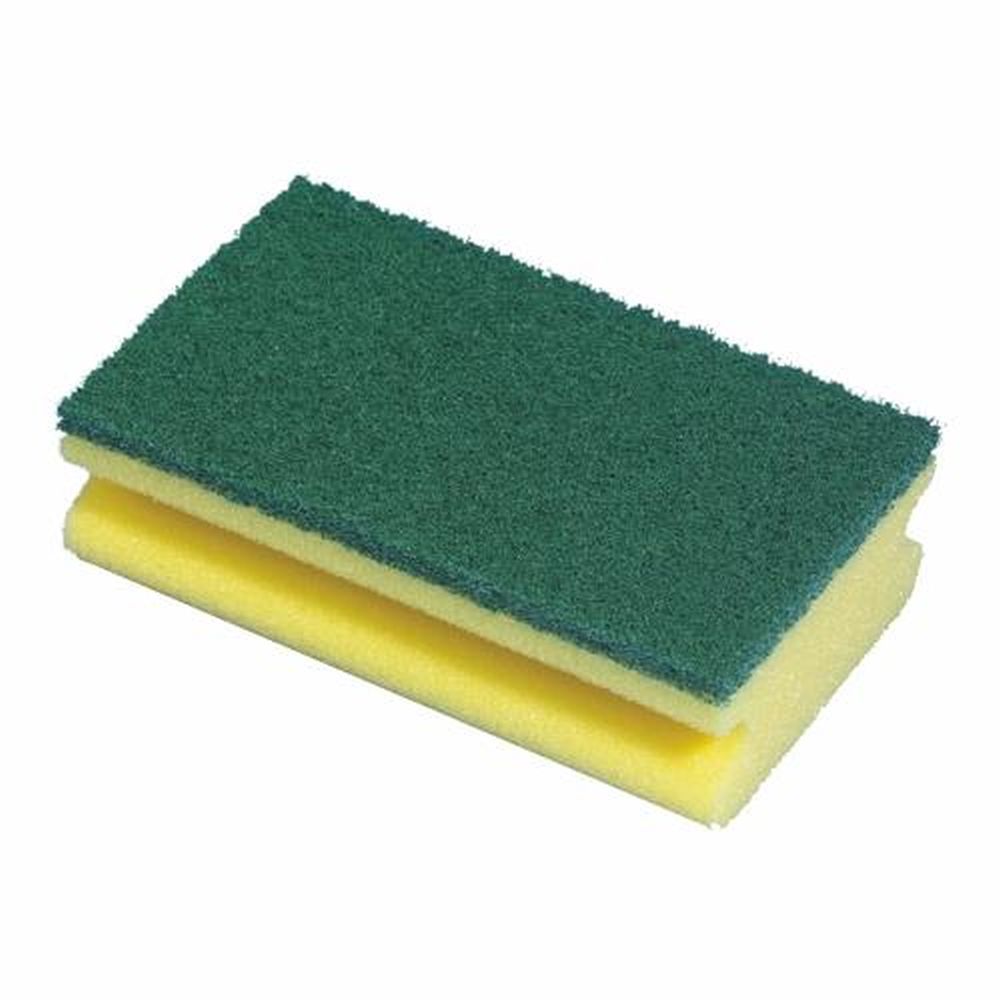 Jumboschwamm eckig 4,1 cm x 15 cm x 8,5 cm gelb/grün mit Griffrille, kratzend