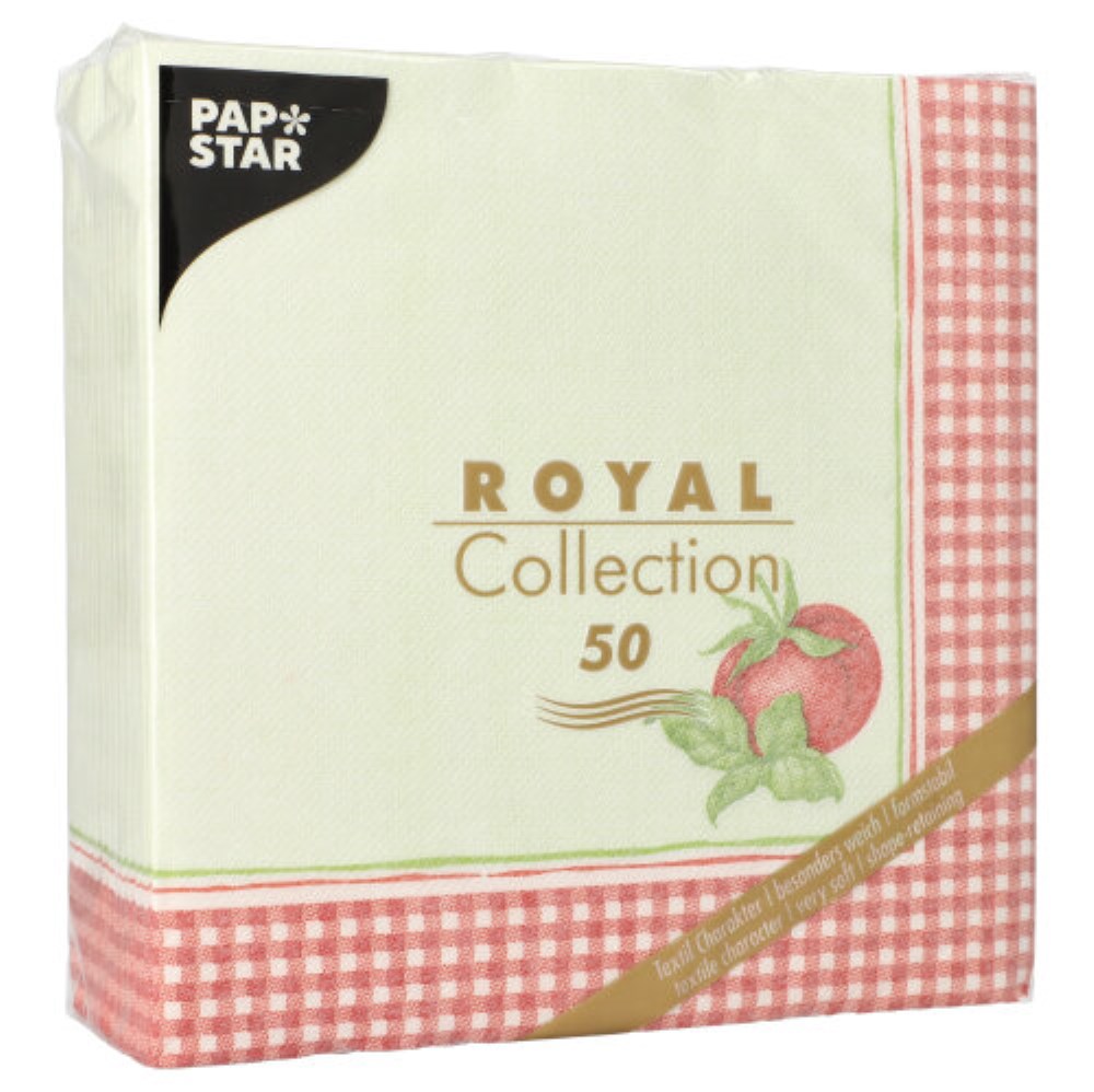50 Servietten "ROYAL Collection" 1/4-Falz 40 cm x 40 cm "Tomato"