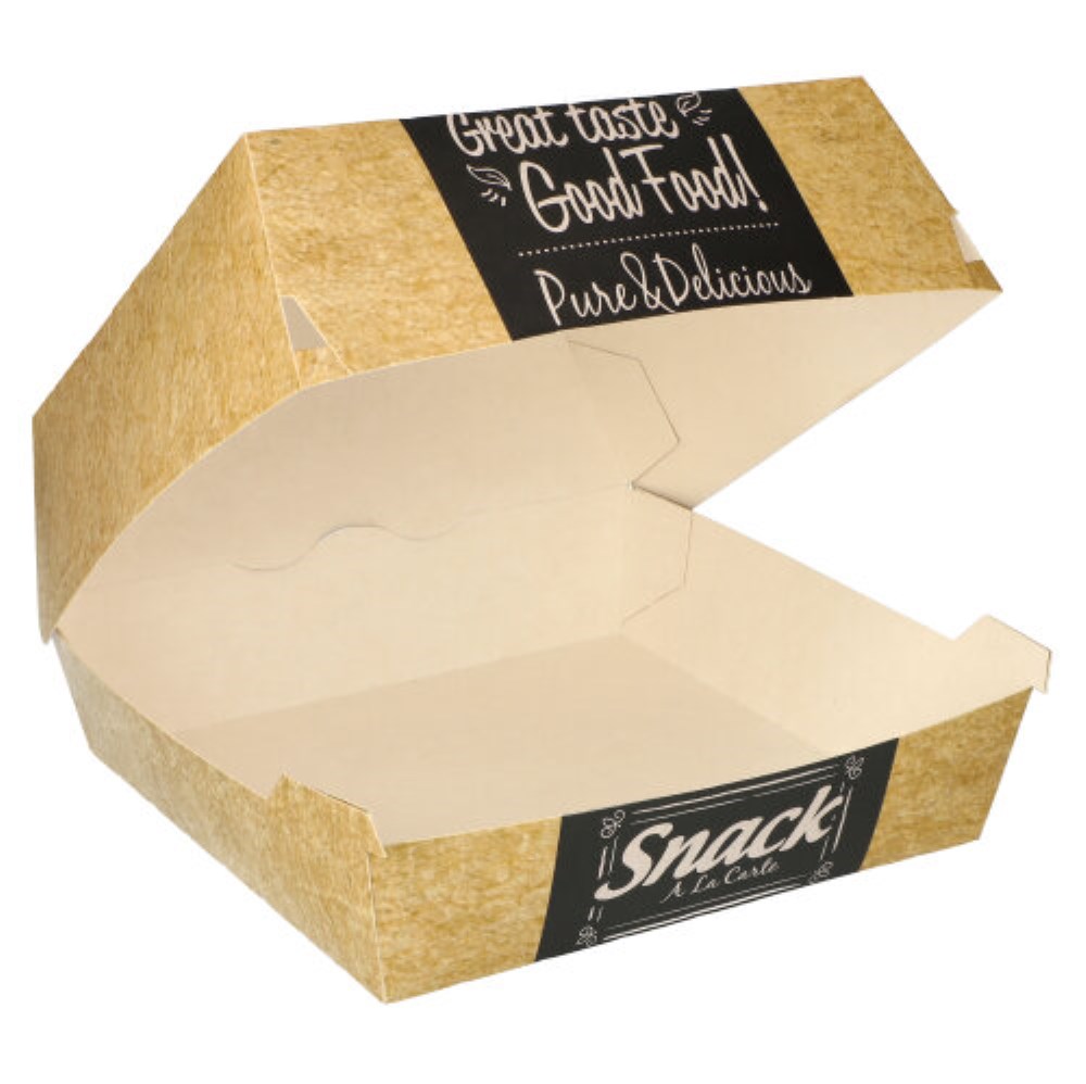 50 Burgerboxen, Pappe "pure" 8,5 cm x 15,5 cm x 15,5 cm "Good Food" XXL 50 Burgerboxen, Pappe "pure" 8,5 cm x 15,5 cm x 15,5 cm "Good Food" XXL