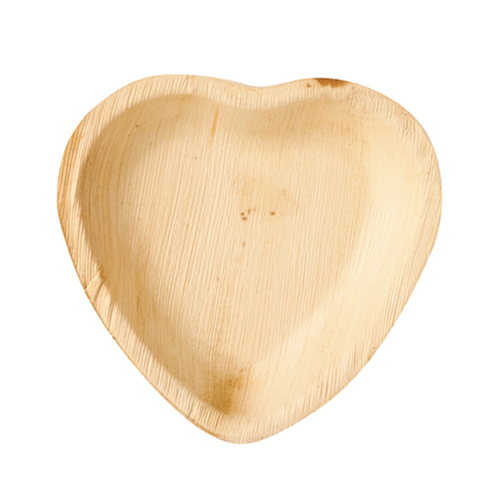 25 Teller, Palmblatt "pure" 15,5 cm x 3 cm "Herz" 25 Teller, Palmblatt "pure" 15,5 cm x 3 cm "Herz"