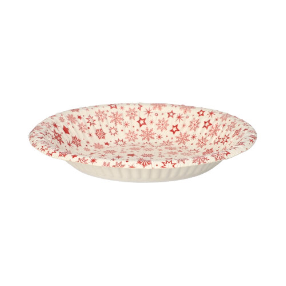 30 Schalen, Pappe rund Ø 19 cm · 3 cm weiss "Snöflinga"