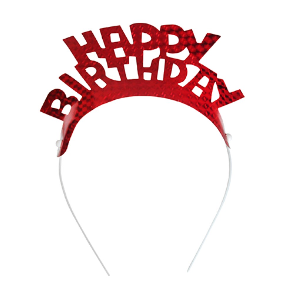 4 Haarreifen farbig sortiert "Happy Birthday" "Metallic"