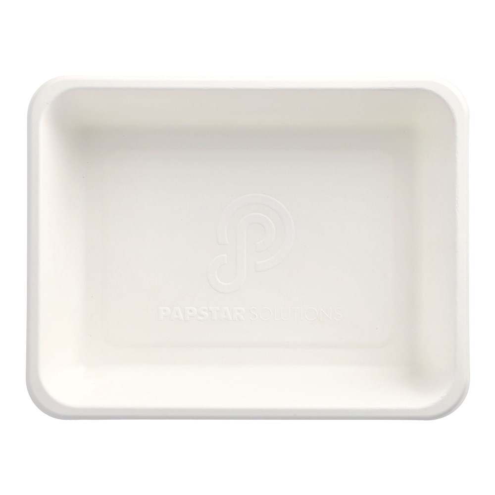 50 Siegelschalen Zuckerrohr ungeteilt 1300 ml 4,9 cm x 22,7 cm x 17,8 cm