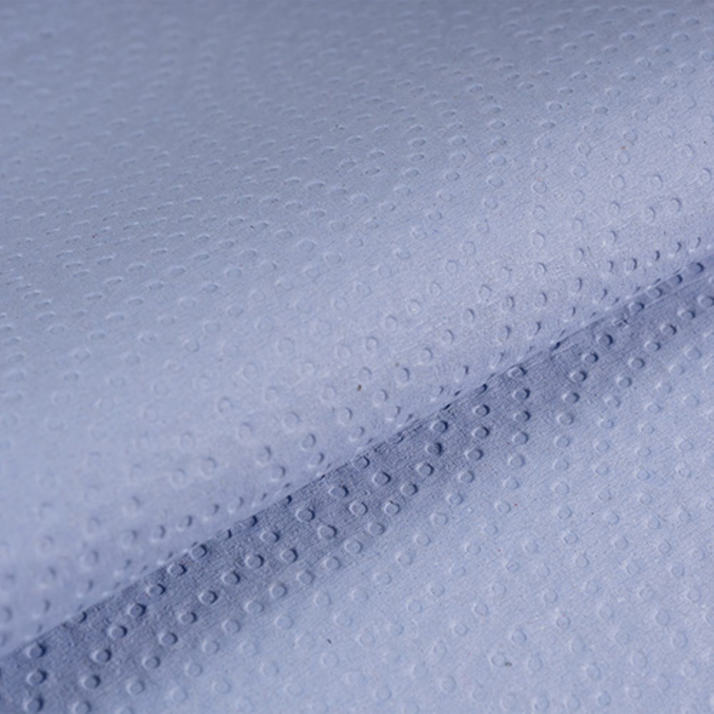 Putzrolle, 3-lagig Ø 32 cm · 335 m x 35,8 cm blau 1.000 Abrisse Blatt 35,4 x 33,5 cm