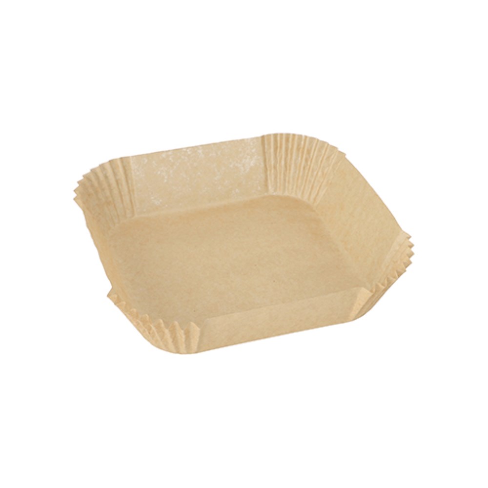 100 Backpapiere 16 cm x 16 cm x 4,5 cm braun für Heißluftfritteusen
