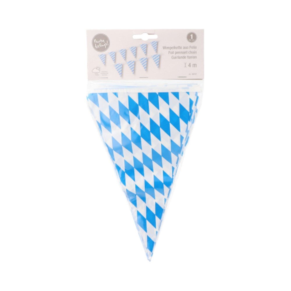 Wimpelkette, Folie 4 m "Bayrisch Blau" wetterfest