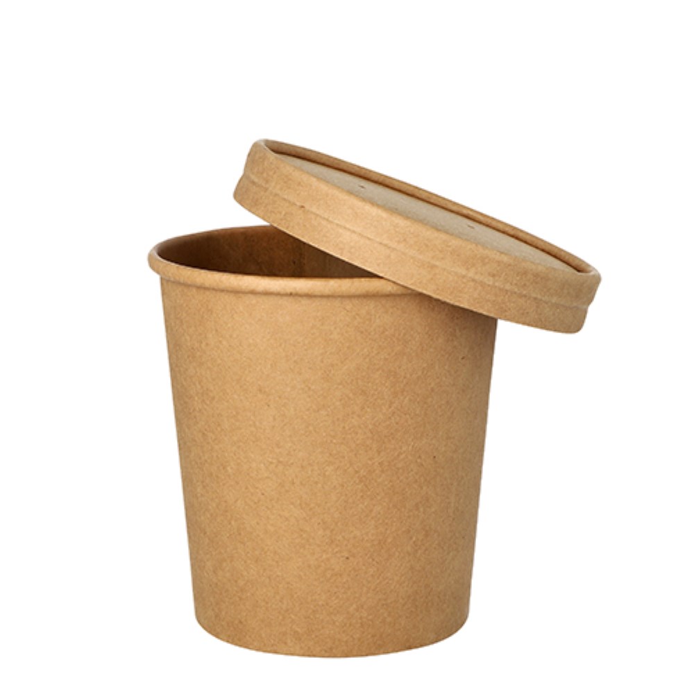 25 Suppenbecher, Pappe 470 ml Ø 9,8 cm · 10 cm braun