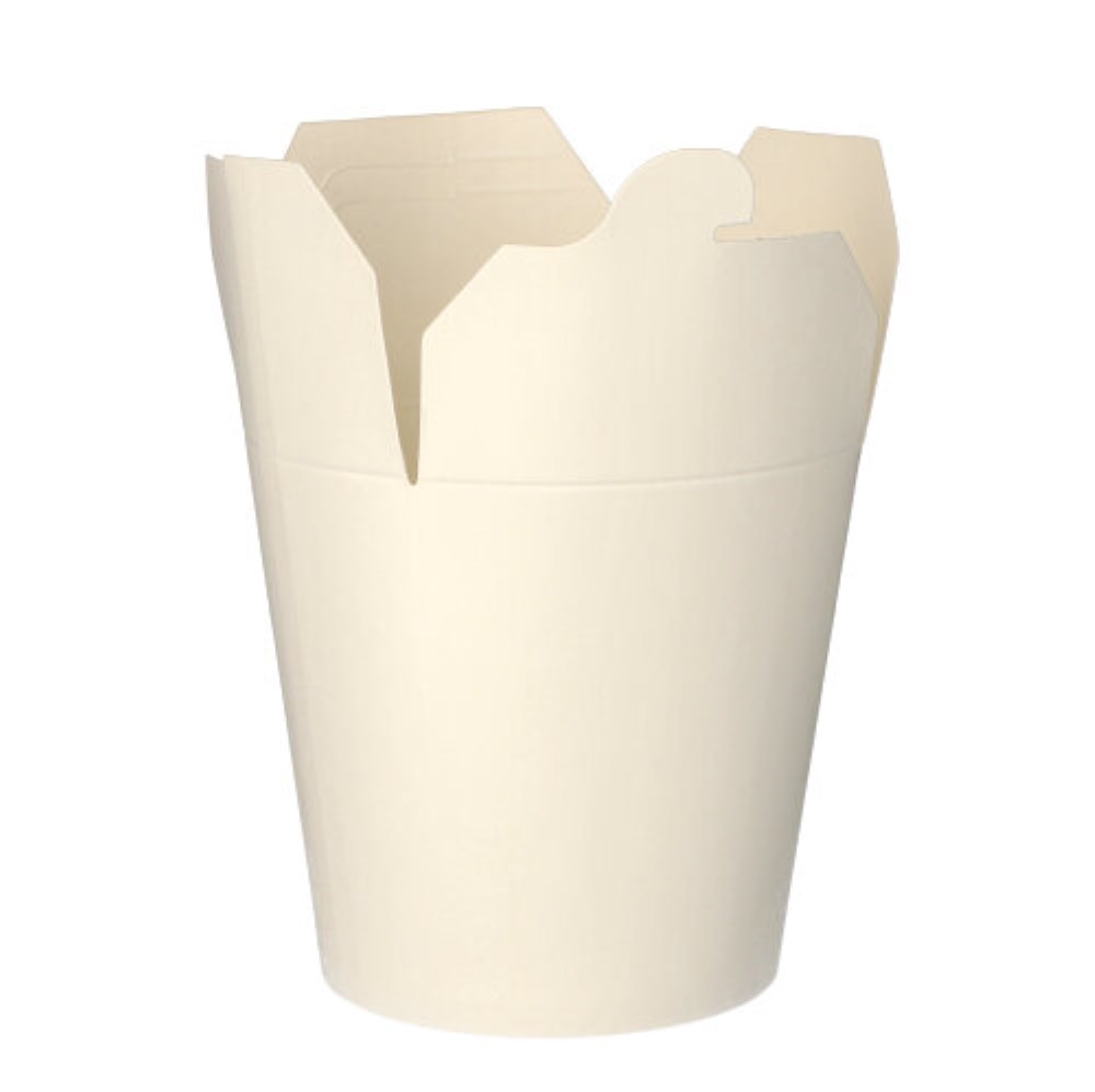 50 Pastaboxen, Pappe rund 950 ml 11 cm x 10,5 cm x 9,3 cm weiss