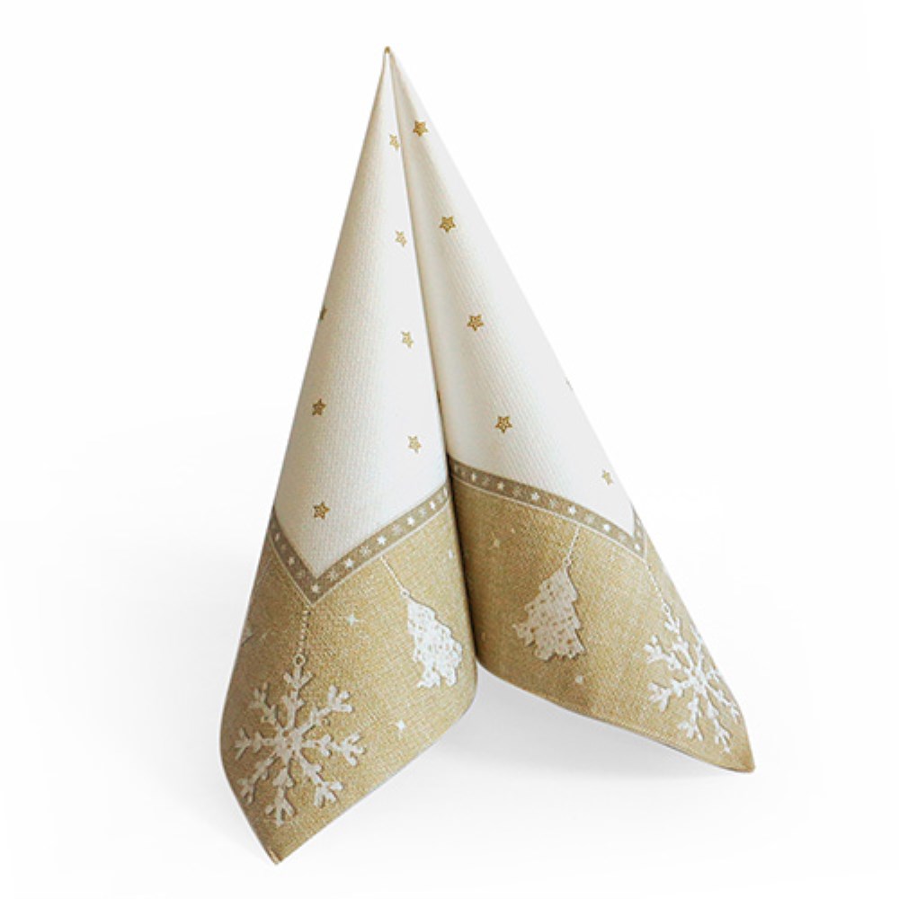 50 Servietten "ROYAL Collection" 1/4-Falz 40 cm x 40 cm gold "X-Mas"