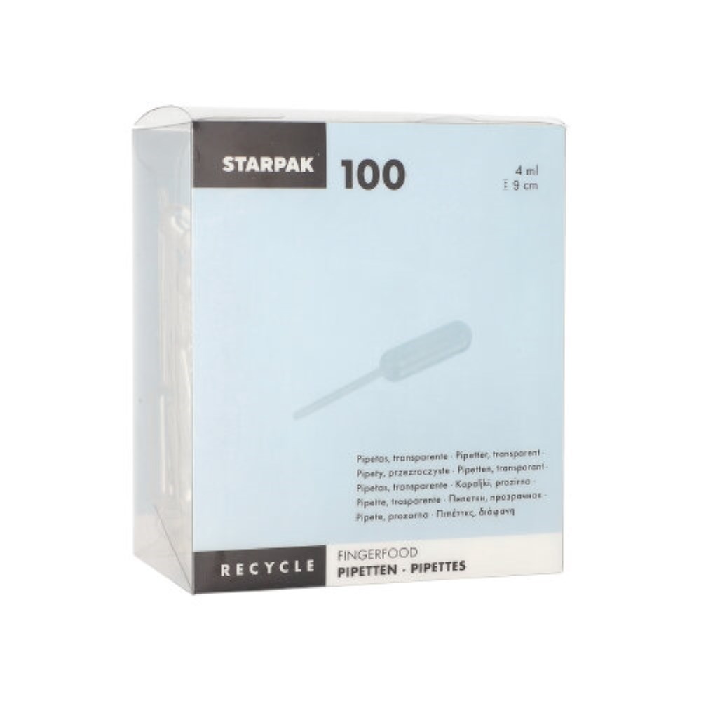 100 Pipetten, PE 4 ml 8 cm transparent