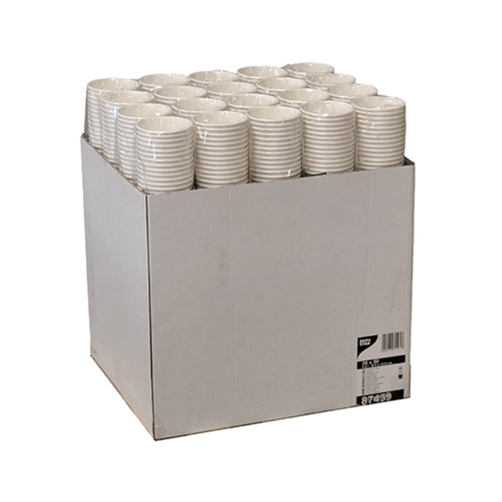 50 Trinkbecher, Pappe 0,4 l Ø 9 cm · 13,9 cm weiss