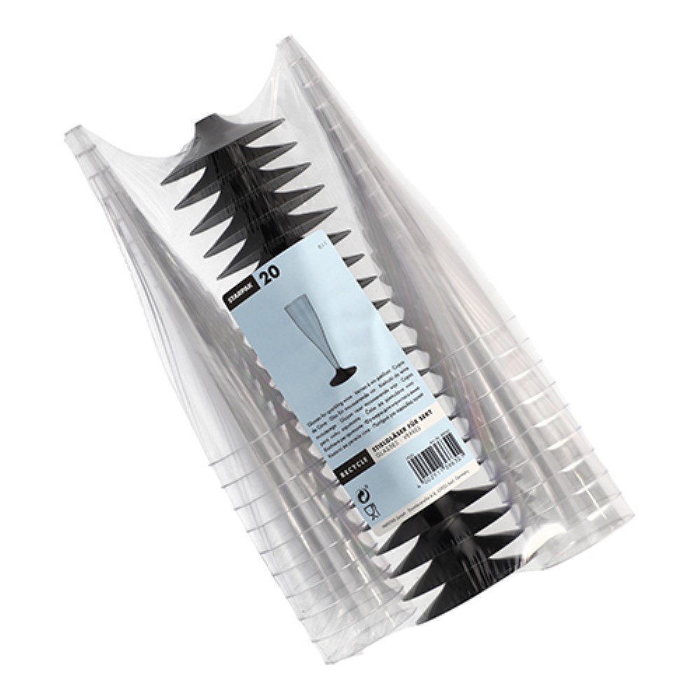 20 Stiel-Gläser für Sekt, PS 0,1 l Ø 5 cm · 17,5 cm glasklar 20 Stiel-Gläser für Sekt, PS 0,1 l Ø 5 cm · 17,5 cm glasklar