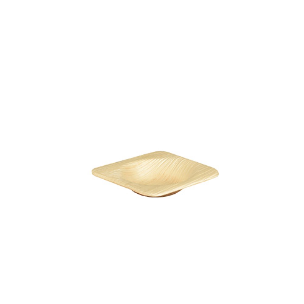 25 Schalen, Palmblatt "pure" eckig 6 cm x 6 cm x 1,3 cm