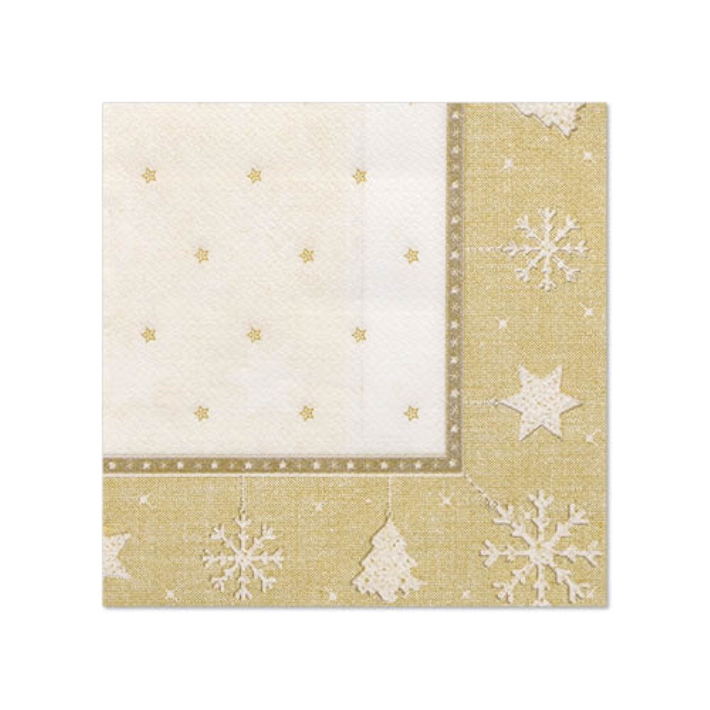 20 Servietten "ROYAL Collection" 1/4-Falz 25 cm x 25 cm gold "X-Mas"