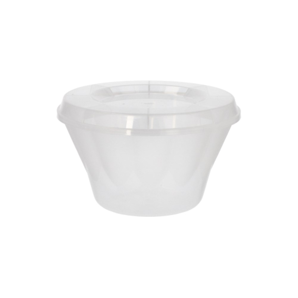 25 Mehrweg-Deckel rund Ø 11 cm · 1,3 cm transparent für Eis- und Dessertschalen