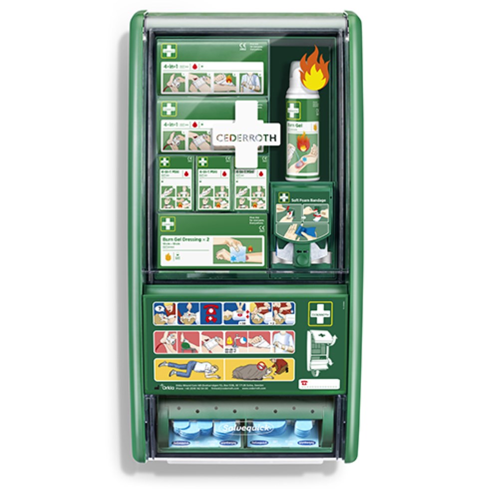 "Cederroth" First Aid & Burn Station 11,7 cm x 29,4 cm x 57,2 cm grün detectable