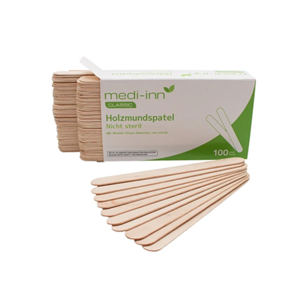 100 "Medi-Inn" Holzmundspatel nicht steril 150 mm x 18 mm x 1,5 mm natur