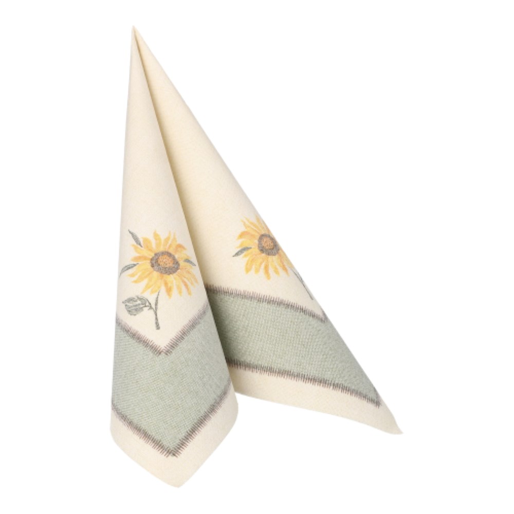 50 Servietten "ROYAL Collection" 1/4-Falz 40 cm x 40 cm "Sunflower"