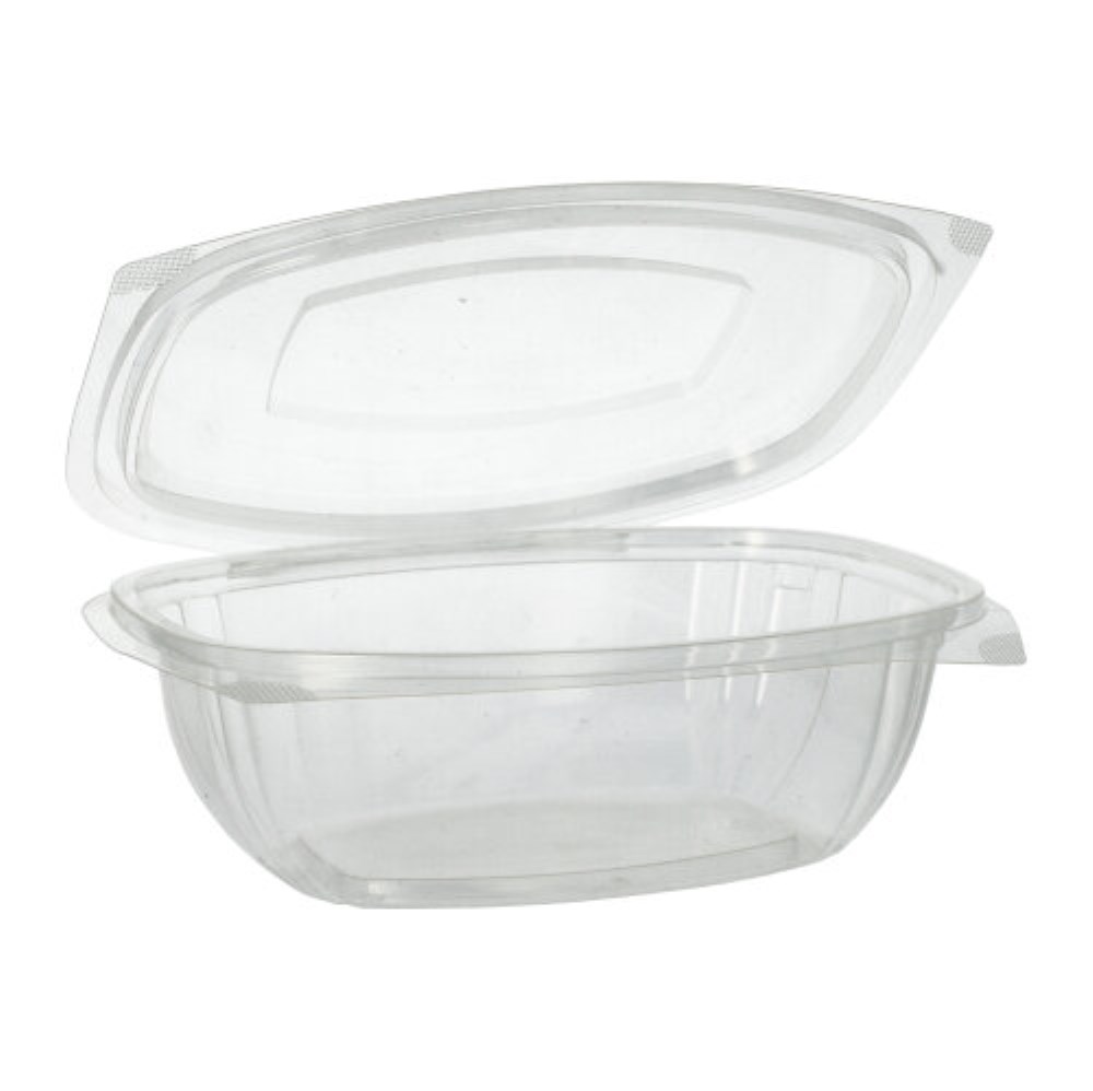 50 Feinkost- und Salatschalen mit Klappdeckeln, PLA "pure" 1000 ml 7,6 cm x 20,5 cm x 16,8 cm