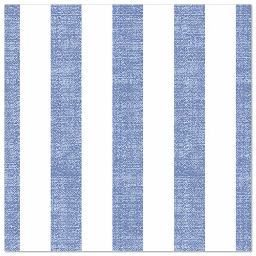 50 Servietten "ROYAL Collection" 1/4-Falz 40 cm x 40 cm blau "Lines"
