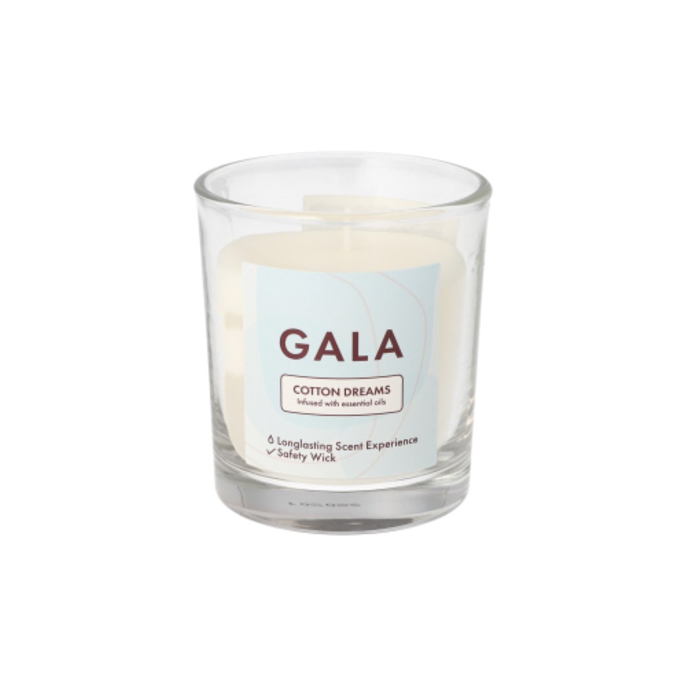 "GALA" Duftkerze im Glas Ø 70 mm · 77 mm weiss - Cotton Dreams "Mini Nutella"
