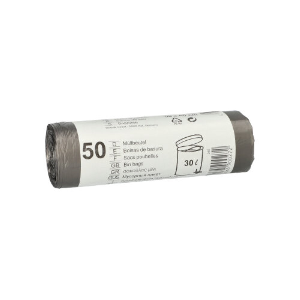 50 Müllbeutel, HDPE 30 l 60 cm x 50 cm grau 50 Müllbeutel, HDPE 30 l 60 cm x 50 cm grau