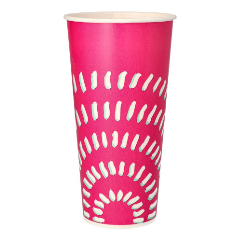 50 Trinkbecher für Kaltgetränke, Pappe 0,5 l Ø 8,97 cm · 16,83 cm pink "Rays"