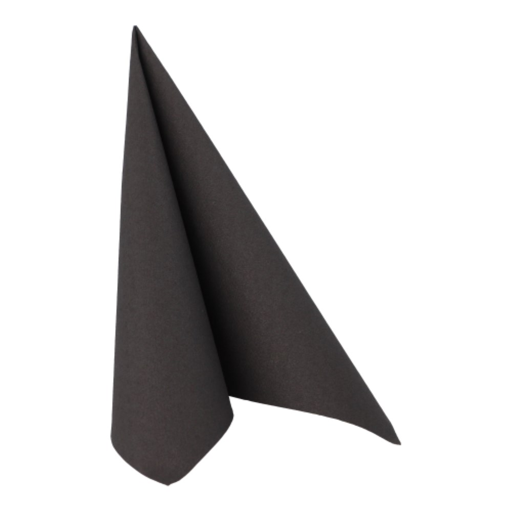 50 Servietten "ROYAL Collection" 1/4-Falz 40 cm x 40 cm tiefschwarz