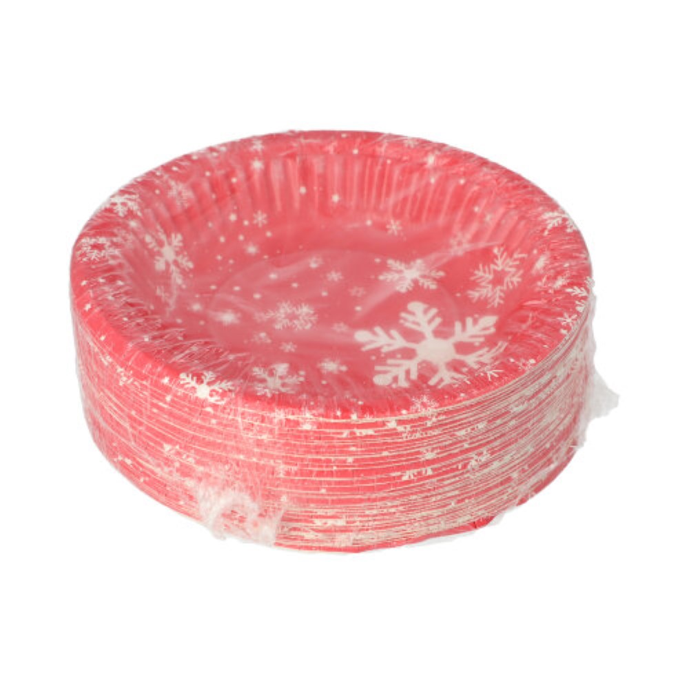 50 Schalen, Pappe rund Ø 19 cm · 3 cm "Winter Time"
