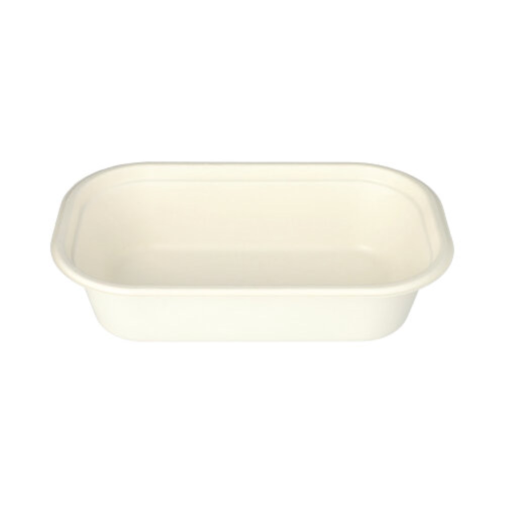Gastronorm-Behälter GN 1/4 Zuckerrohr, PLA beschichtet eckig 1,8 l 6,5 cm x 26,5 cm x 16,2 cm weiss