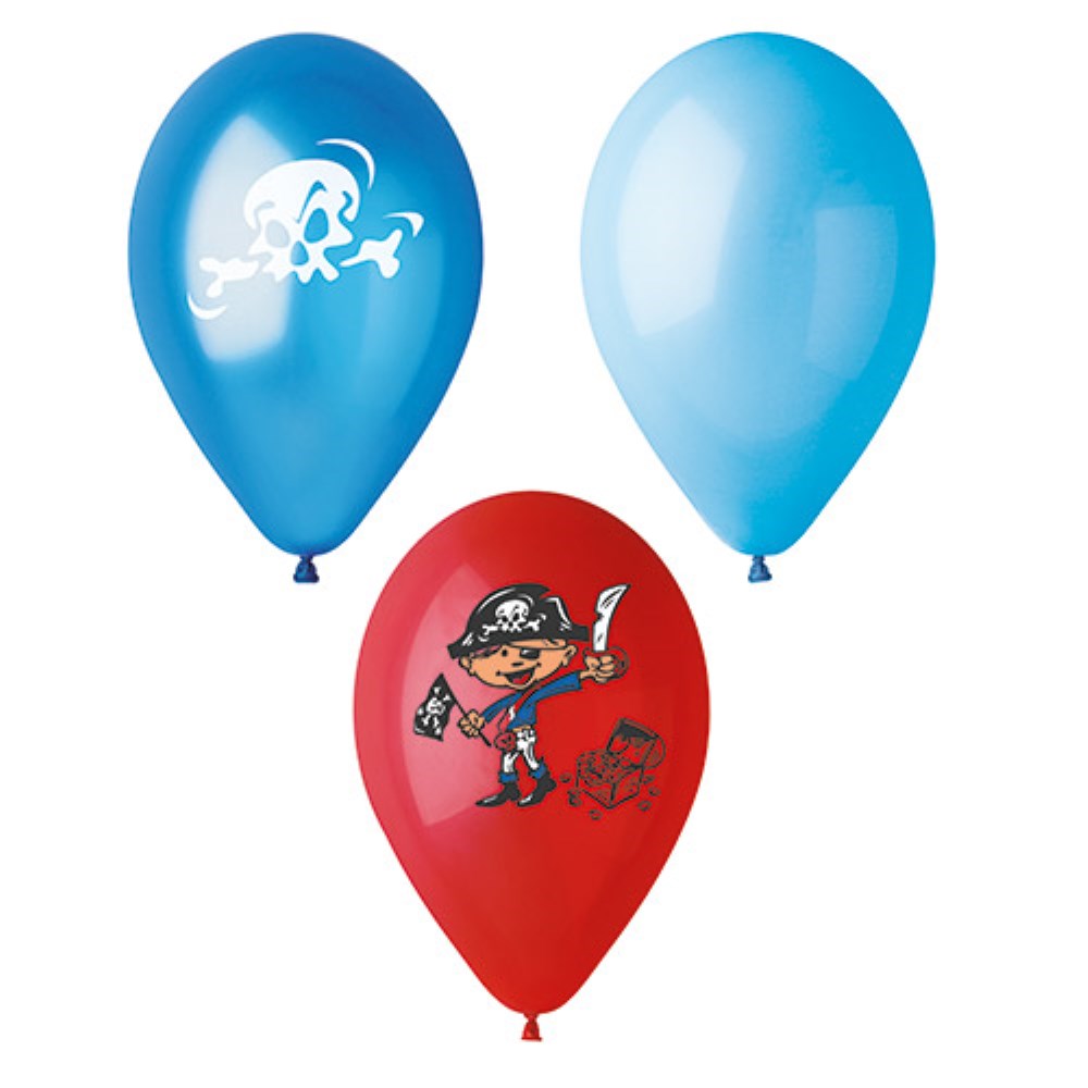 6 Luftballons Ø 29 cm farbig sortiert "Pirates"