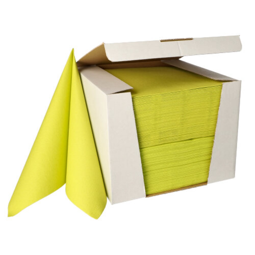 100 Servietten "ROYAL Collection" 1/4-Falz 40 cm x 40 cm limonengrün