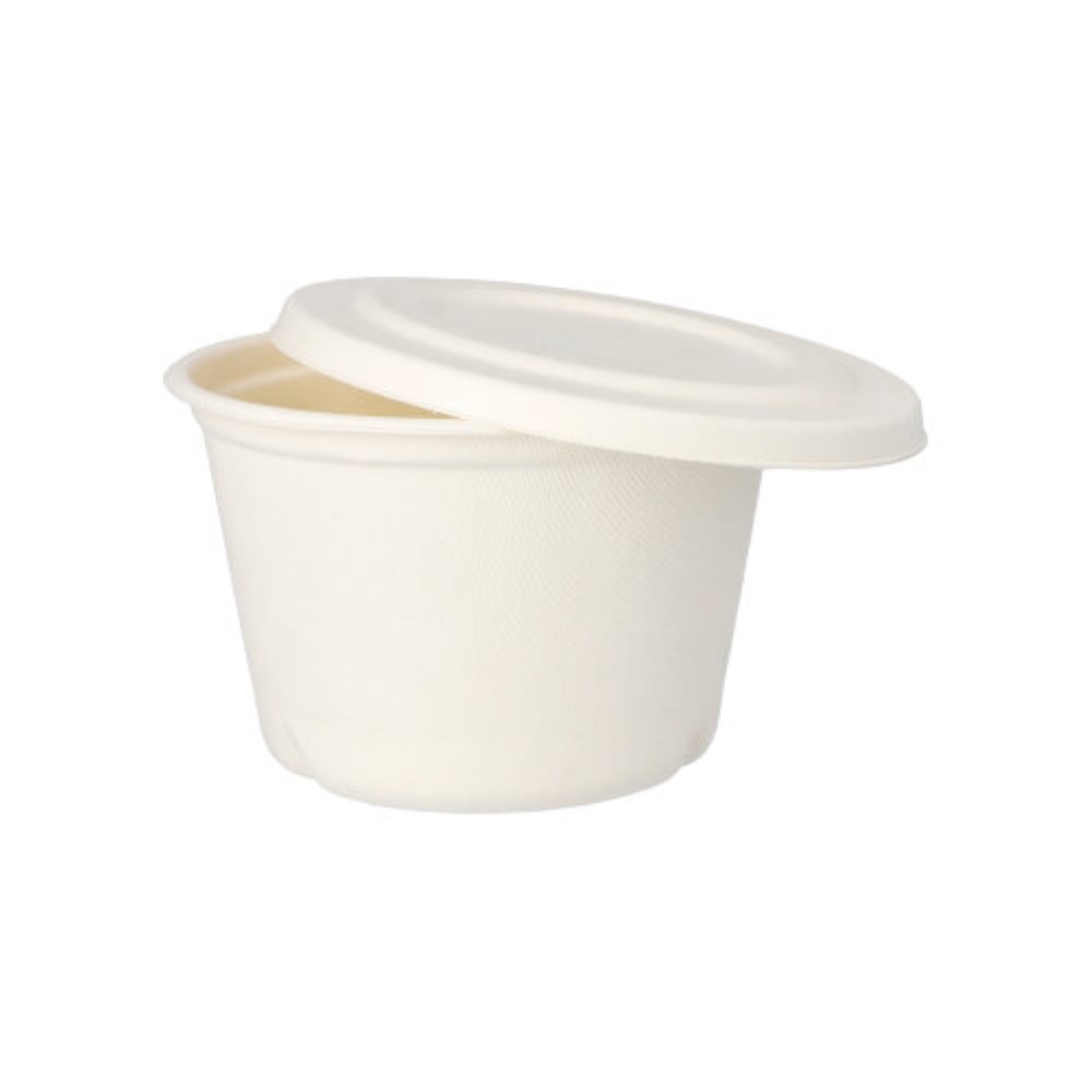50 Suppenbecher, Zuckerrohr "pure" 600 ml Ø 14 cm · 9 cm weiss