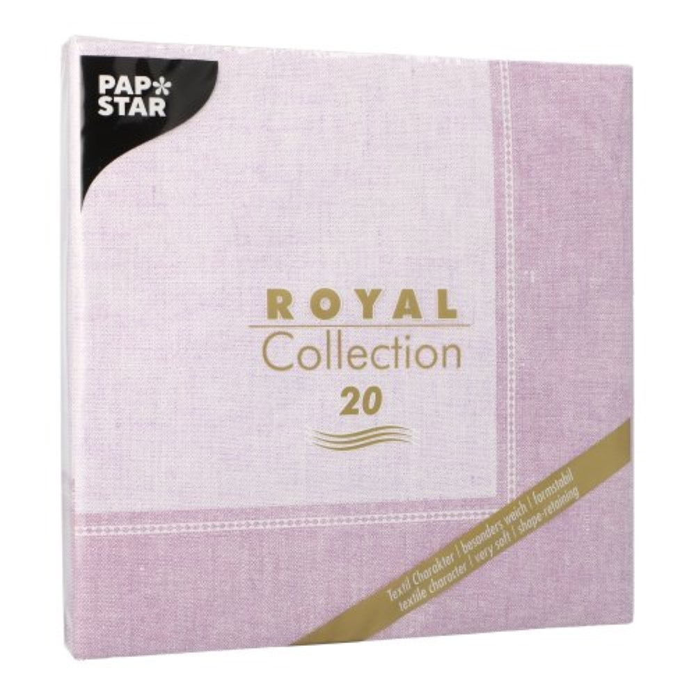 20 Servietten "ROYAL Collection" 1/4-Falz 40 cm x 40 cm flieder "Linum"