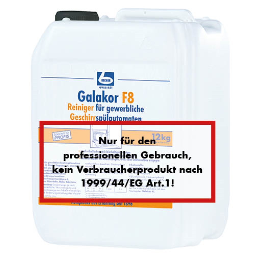 12 kg "Dr. Becher" Galakor F8 Reiniger 9,2 l für gewerbliche Geschirrspülautomaten