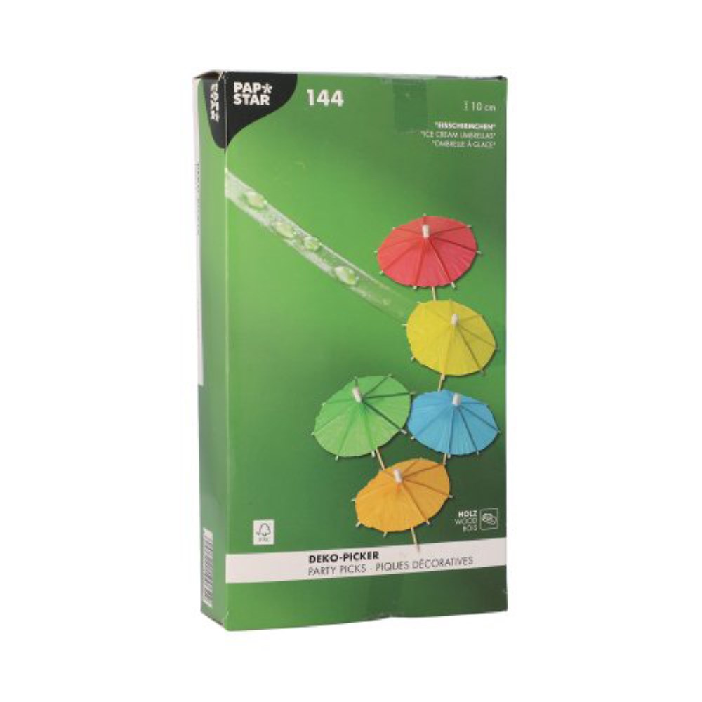144 Deko-Picker 10 cm farbig sortiert "Eisschirmchen uni" 144 Deko-Picker 10 cm farbig sortiert "Eisschirmchen uni"