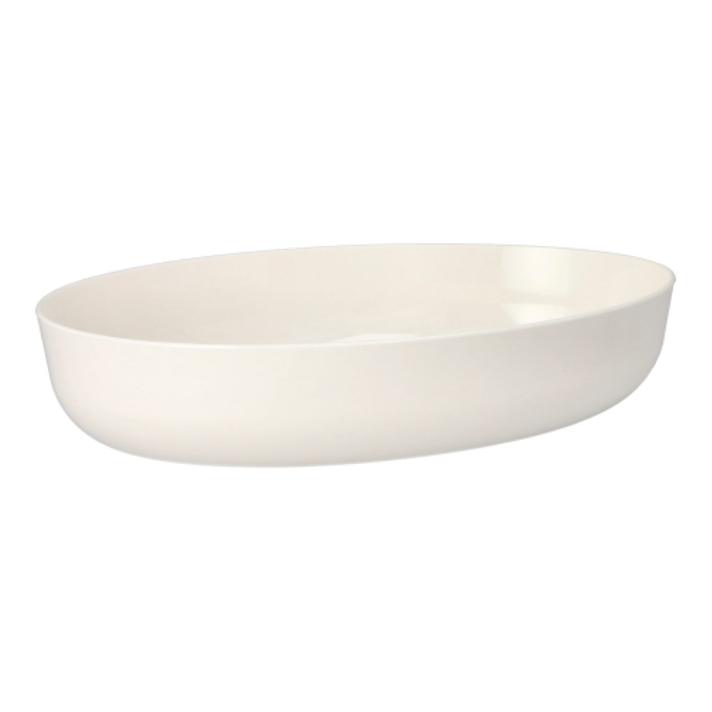 10 Mehrweg-Schalen oval 2400 ml 6,5 cm x 19,5 cm x 30,5 cm weiss "Cella"