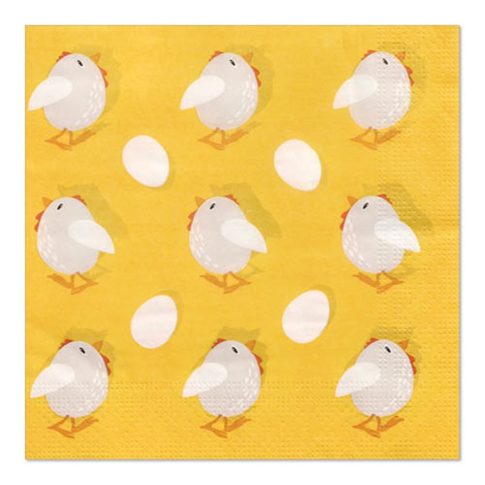 20 Servietten, 3-lagig 1/4-Falz 33 cm x 33 cm "Kycklingar" 20 Servietten, 3-lagig 1/4-Falz 33 cm x 33 cm "Kycklingar"