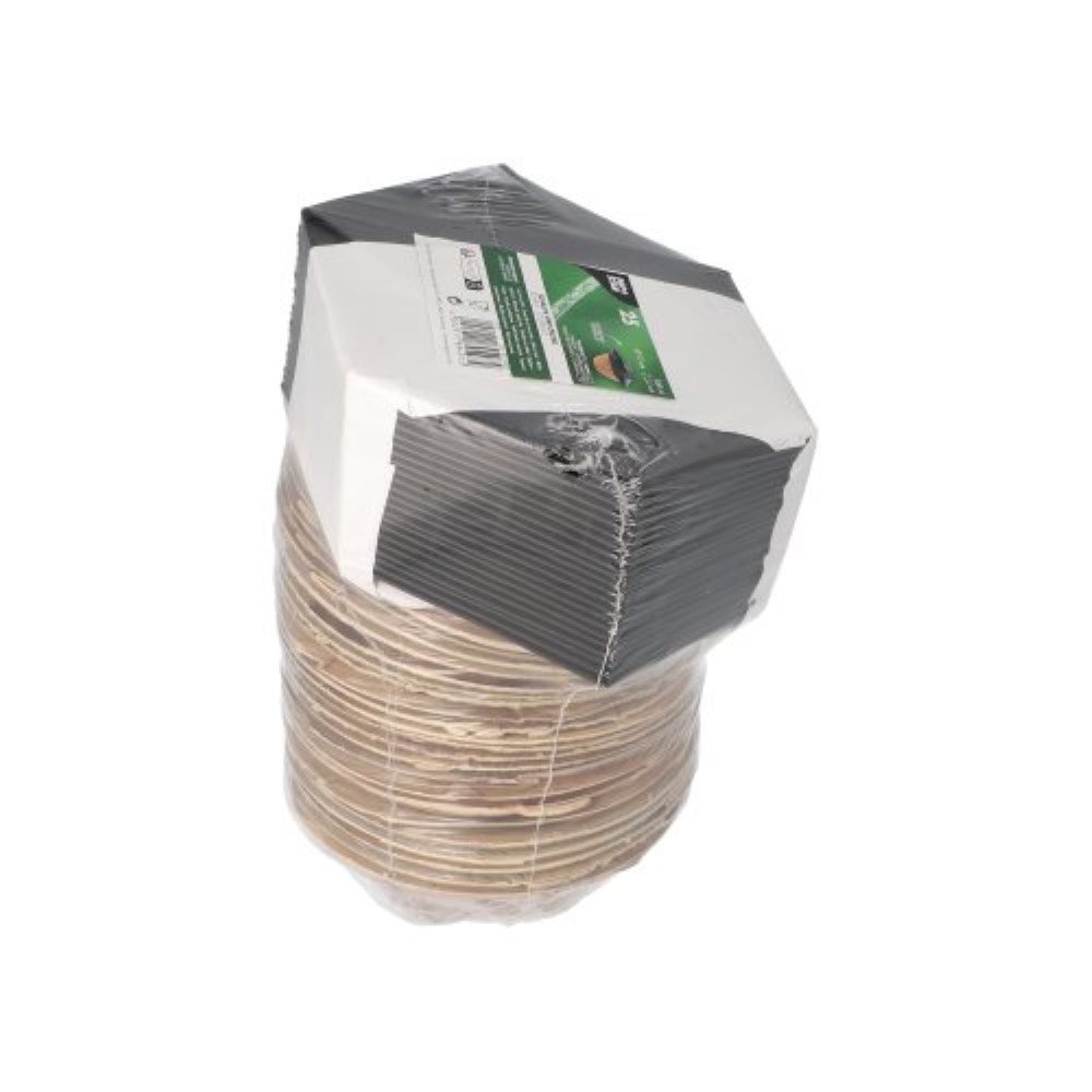 25 Schalen, Palmblatt rund 300 ml Ø 15 cm · 5,5 cm mit separatem Flower-Lid