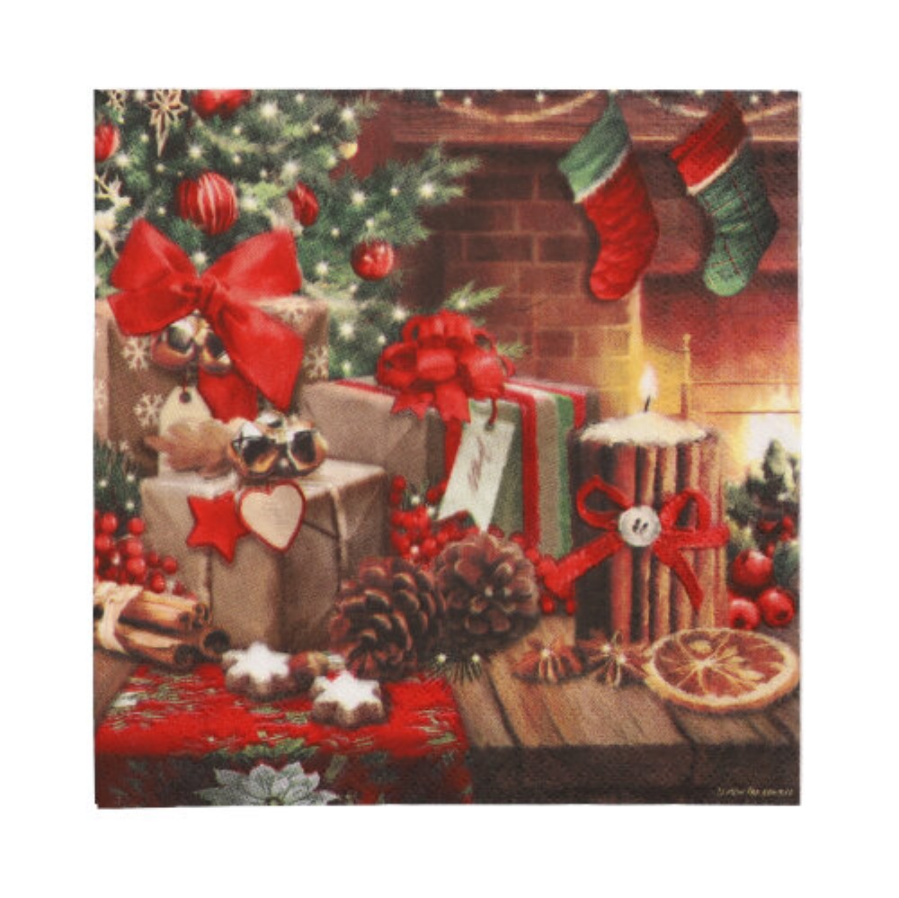 20 Servietten, 3-lagig 1/4-Falz 33 cm x 33 cm "Cozy Christmas"